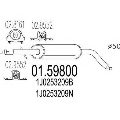 MTS 0159800 Середній глушник вихлопних газів