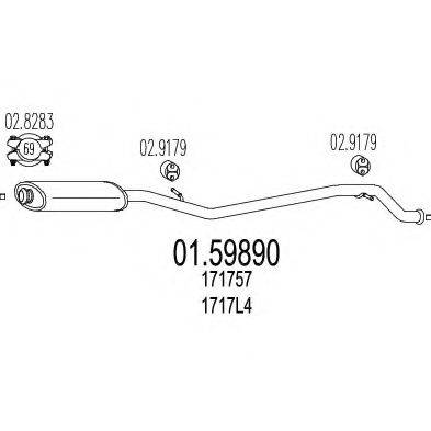 MTS 0159890 Середній глушник вихлопних газів