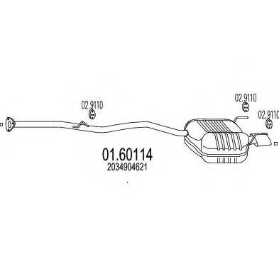 MTS 0160114 Глушник вихлопних газів кінцевий