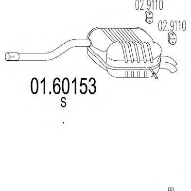 MTS 0160153 Глушник вихлопних газів кінцевий