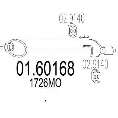 MTS 0160168 Глушник вихлопних газів кінцевий