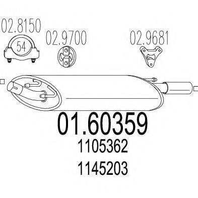 MTS 0160359 Глушник вихлопних газів кінцевий