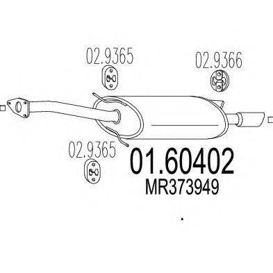 MTS 0160402 Глушник вихлопних газів кінцевий