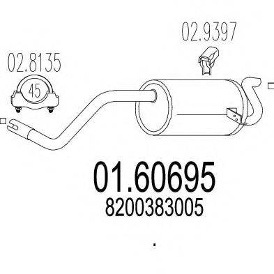 MTS 0160695 Глушник вихлопних газів кінцевий