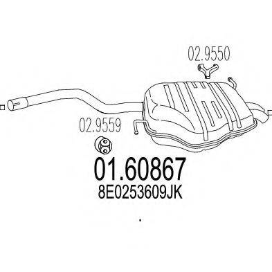 MTS 0160867 Глушник вихлопних газів кінцевий