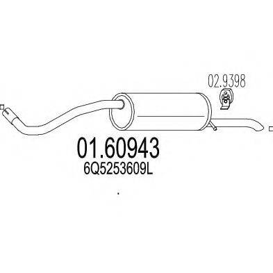 MTS 0160943 Глушник вихлопних газів кінцевий
