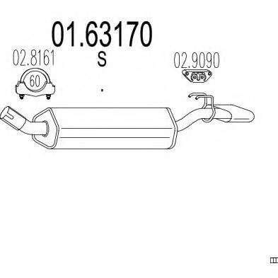 MTS 0163170 Глушник вихлопних газів кінцевий