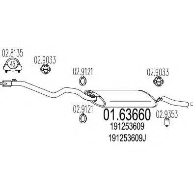 MTS 0163660 Глушник вихлопних газів кінцевий