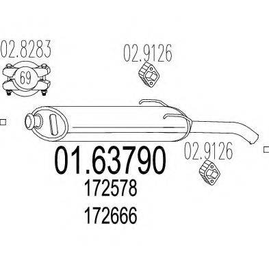 MTS 0163790 Глушник вихлопних газів кінцевий