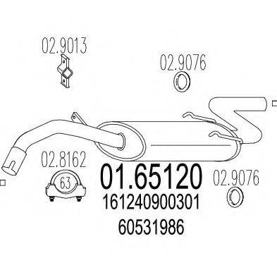 MTS 0165120 Глушник вихлопних газів кінцевий