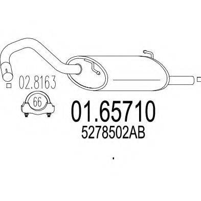 MTS 0165710 Глушник вихлопних газів кінцевий