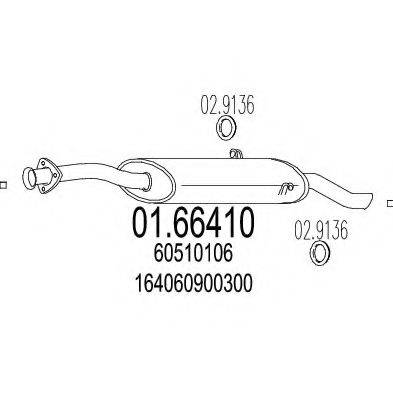 MTS 0166410 Глушник вихлопних газів кінцевий