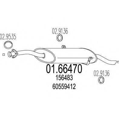 MTS 0166470 Глушник вихлопних газів кінцевий
