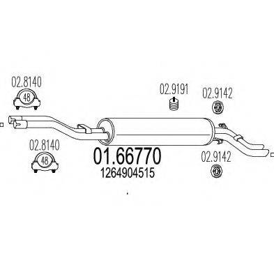 MTS 0166770 Глушник вихлопних газів кінцевий