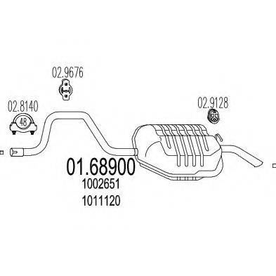 MTS 0168900 Глушник вихлопних газів кінцевий