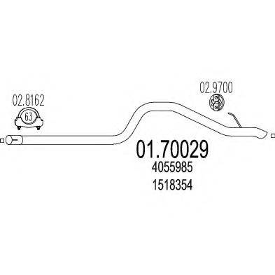 MTS 0170029 Труба вихлопного газу