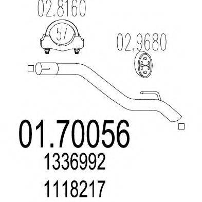 MTS 0170056 Труба вихлопного газу