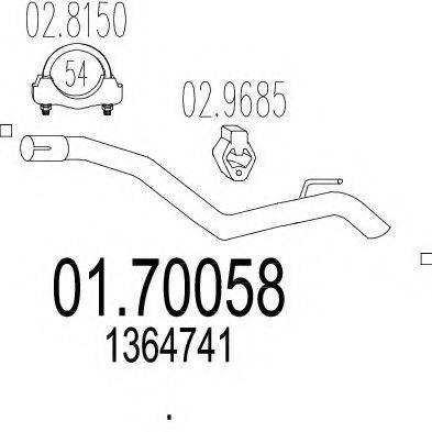 MTS 0170058 Труба вихлопного газу