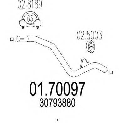 MTS 0170097 Труба вихлопного газу