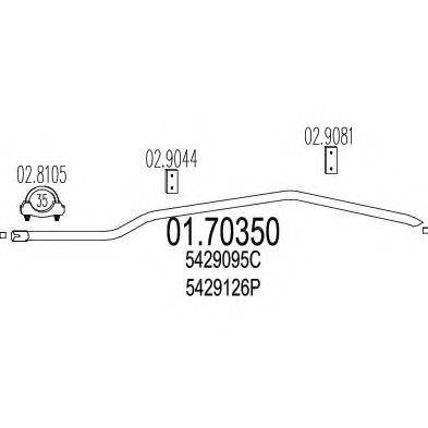 MTS 0170350 Труба вихлопного газу