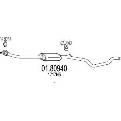 MTS 0180940 Середній глушник вихлопних газів