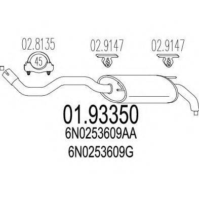 MTS 0193350 Глушник вихлопних газів кінцевий