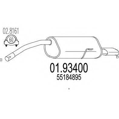 MTS 0193400 Глушник вихлопних газів кінцевий
