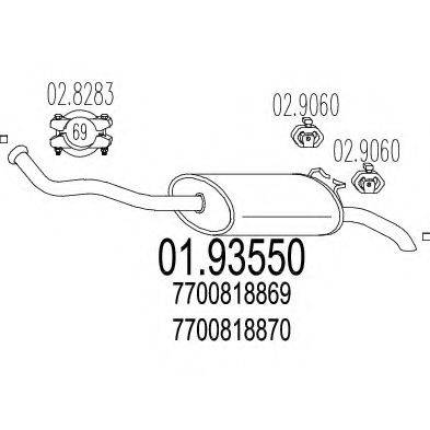 MTS 0193550 Глушник вихлопних газів кінцевий