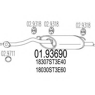 MTS 0193690 Глушник вихлопних газів кінцевий