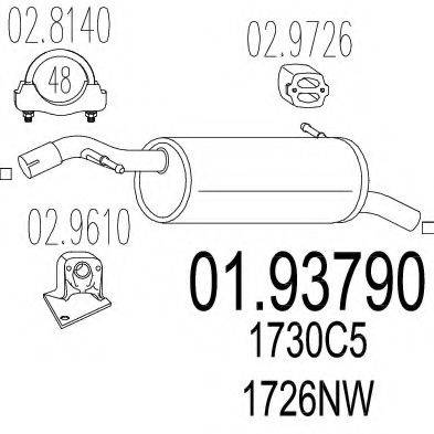MTS 0193790 Глушник вихлопних газів кінцевий