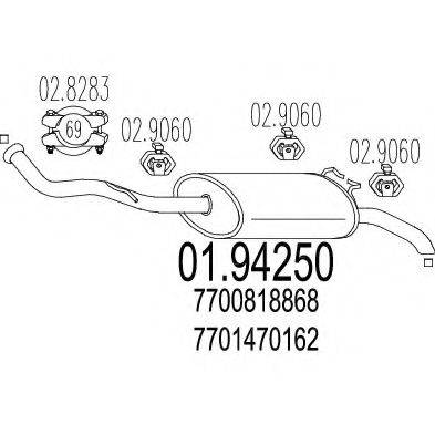 MTS 0194250 Глушник вихлопних газів кінцевий