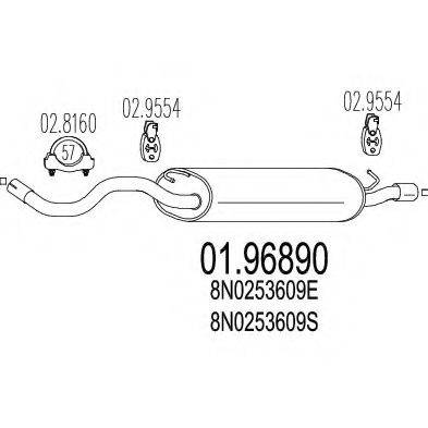 MTS 0196890 Глушник вихлопних газів кінцевий