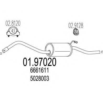 MTS 0197020 Глушник вихлопних газів кінцевий