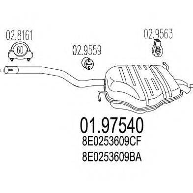 MTS 0197540 Глушник вихлопних газів кінцевий