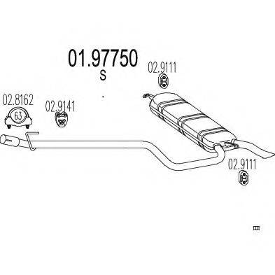 MTS 0197750 Глушник вихлопних газів кінцевий