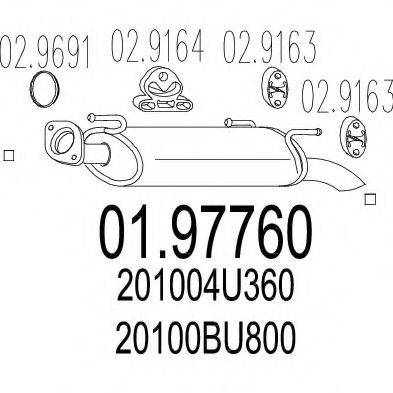 MTS 0197760 Глушник вихлопних газів кінцевий