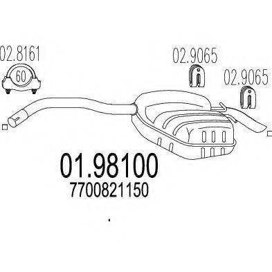 MTS 0198100 Глушник вихлопних газів кінцевий