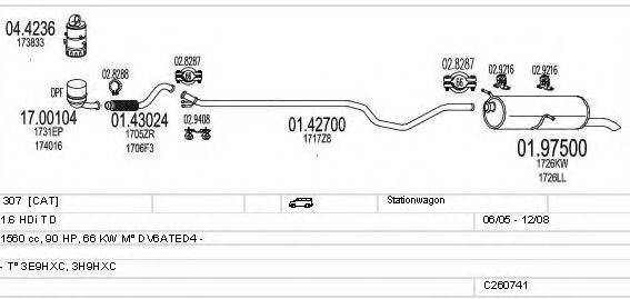 MTS C260741015003 Система випуску ОГ