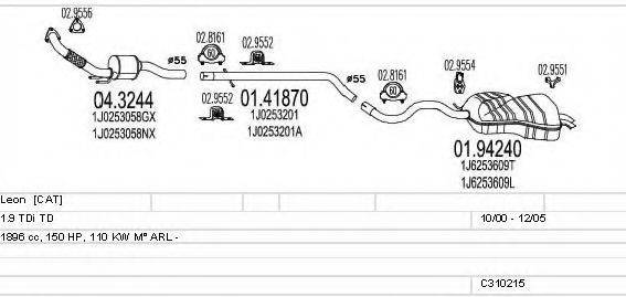 MTS C310215006453 Система випуску ОГ