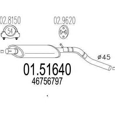 MTS 0151640 Середній глушник вихлопних газів
