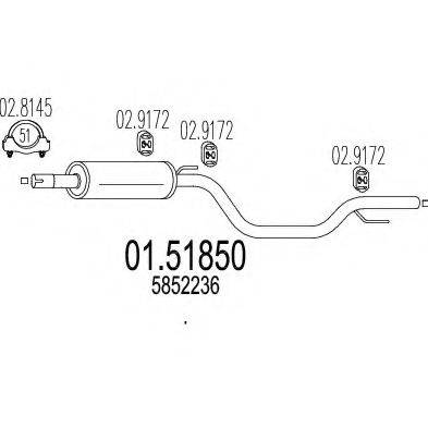 MTS 0151850 Середній глушник вихлопних газів