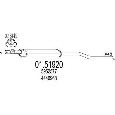 MTS 0151920 Середній глушник вихлопних газів