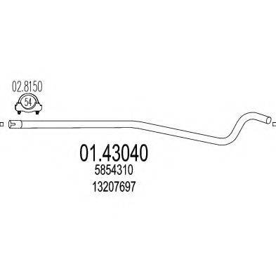 MTS 0143040 Труба вихлопного газу