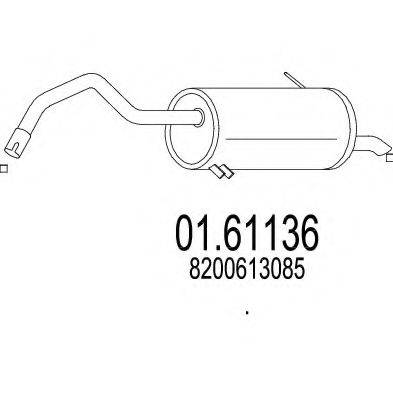 MTS 0161136 Глушник вихлопних газів кінцевий