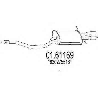 MTS 0161169 Глушник вихлопних газів кінцевий