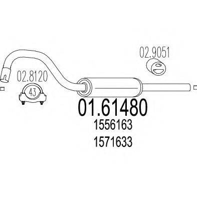 MTS 0161480 Глушник вихлопних газів кінцевий
