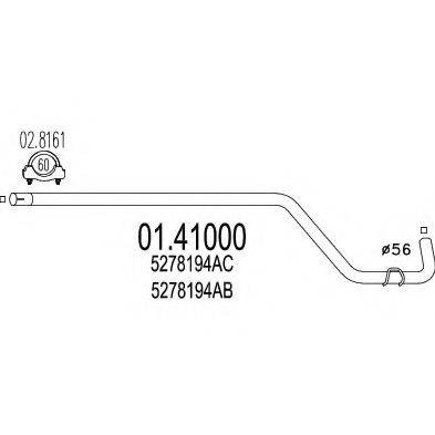 MTS 0141000 Труба вихлопного газу