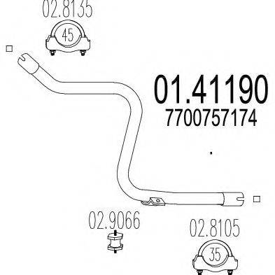 MTS 0141190 Труба вихлопного газу