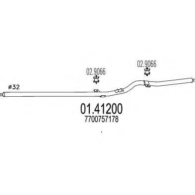 MTS 0141200 Труба вихлопного газу