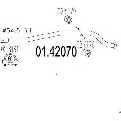 MTS 0142070 Труба вихлопного газу